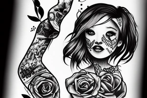 broken girl depressed trying to survive tattoo idea