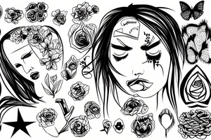 broken girl depressed trying to survive tattoo idea