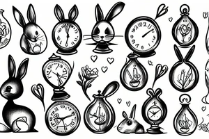 rabbit and hourglass tattoo idea