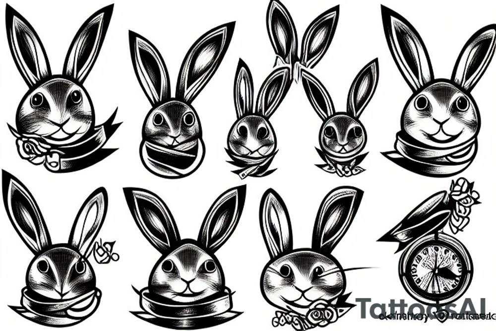 rabbit and hourglass tattoo idea