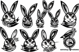 rabbit and hourglass tattoo idea