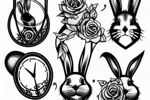 rabbit and hourglass tattoo idea
