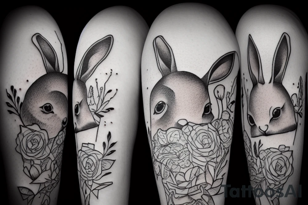 rabbit and hourglass tattoo idea