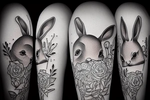 rabbit and hourglass tattoo idea