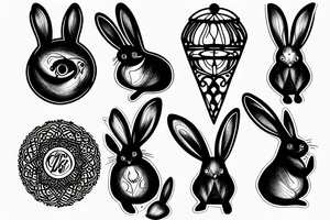 rabbit and hourglass tattoo idea