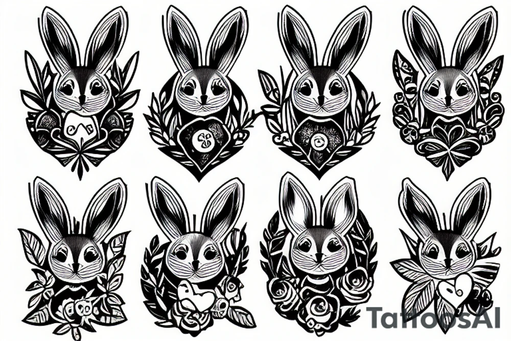 rabbit and hourglass tattoo idea