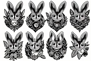 rabbit and hourglass tattoo idea