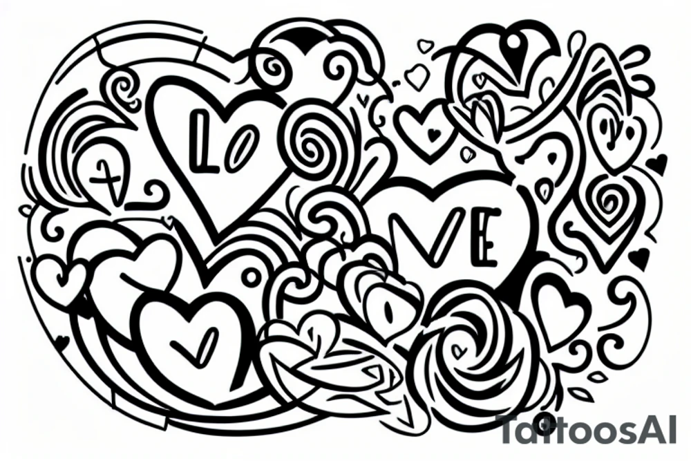 Love relationship and happiness tattoo idea