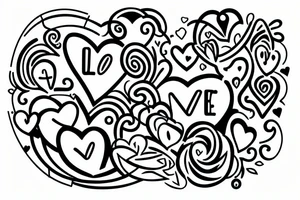 Love relationship and happiness tattoo idea