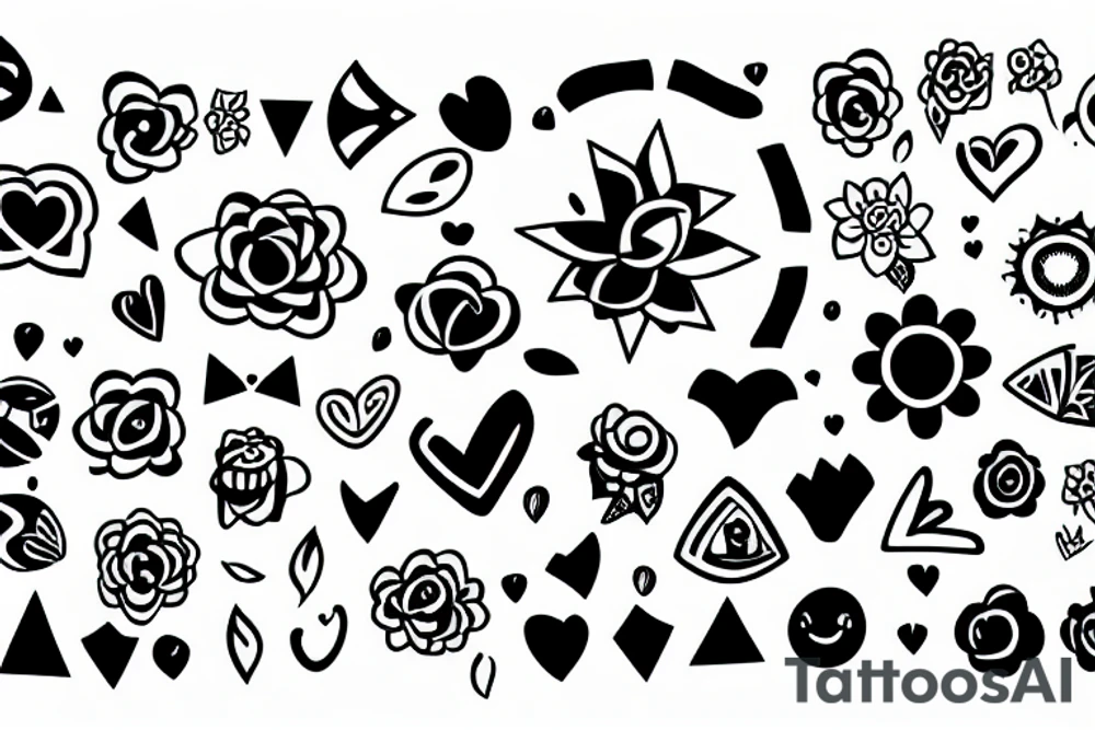 Love relationship and happiness tattoo idea
