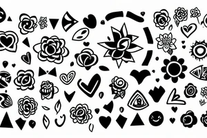 Love relationship and happiness tattoo idea