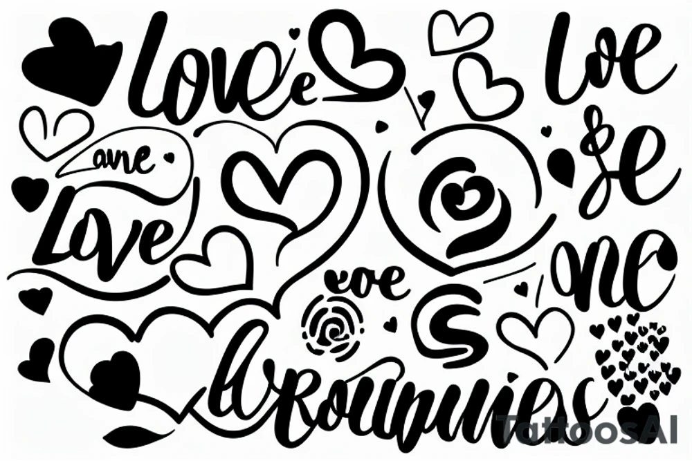 Love relationship and happiness tattoo idea