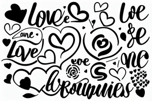 Love relationship and happiness tattoo idea