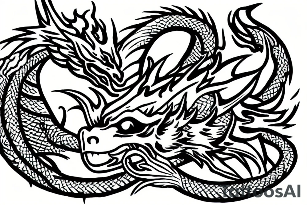 Sage dragon holds in his hands the knowledge of the whole world in the form of a ball tattoo idea
