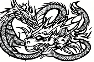 Sage dragon holds in his hands the knowledge of the whole world in the form of a ball tattoo idea