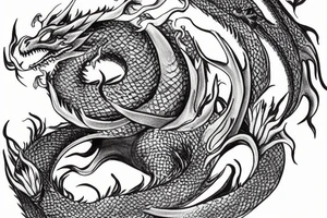 Sage dragon holds in his hands the knowledge of the whole world in the form of a ball tattoo idea