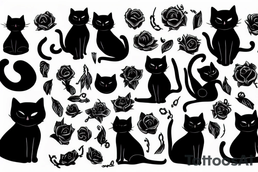 Black cat tattoo idea