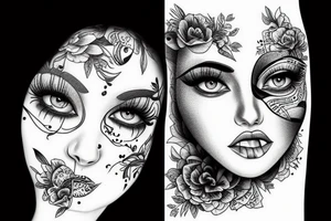 Face women tattoo idea