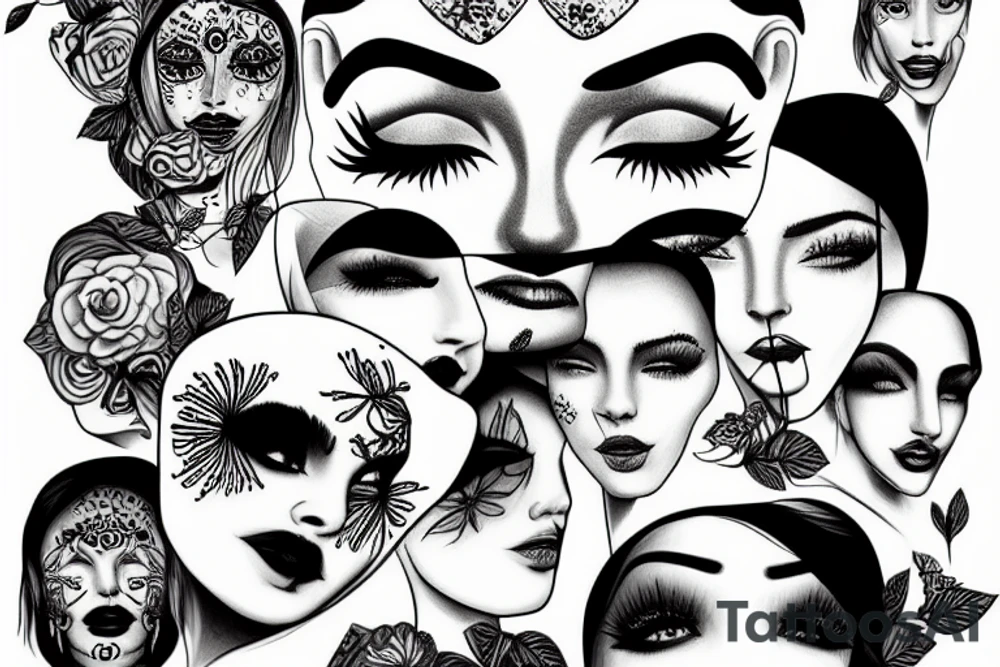 Face women tattoo idea