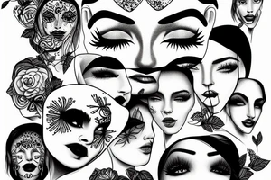 Face women tattoo idea