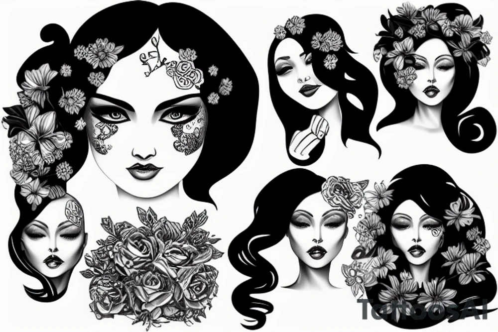Face women tattoo idea