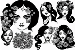 Face women tattoo idea