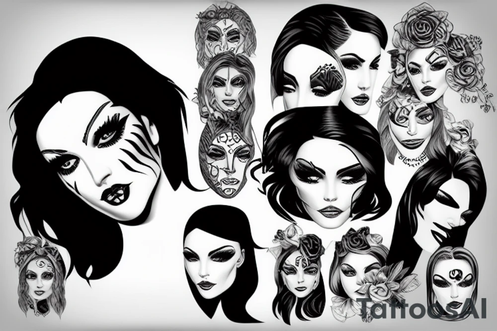 Face women tattoo idea