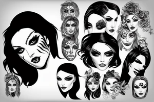 Face women tattoo idea