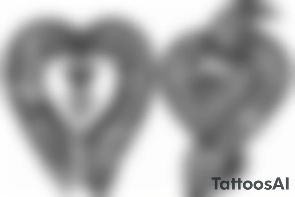 Knife and heart tattoo idea