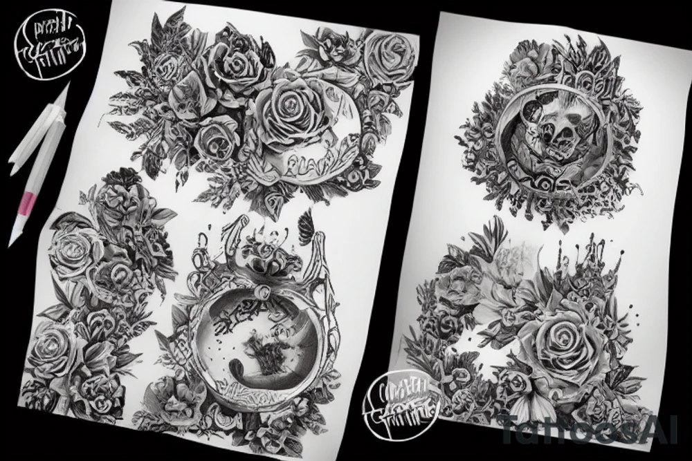 Самурай, стоящий впереди сакуры. Рядом река и гейша tattoo idea