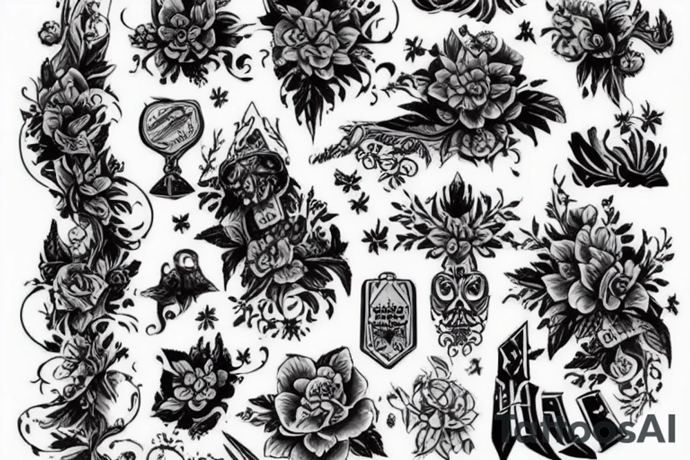 Самурай, стоящий впереди сакуры. Рядом река и гейша tattoo idea