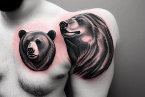 Bear shoulder chest tattoo idea