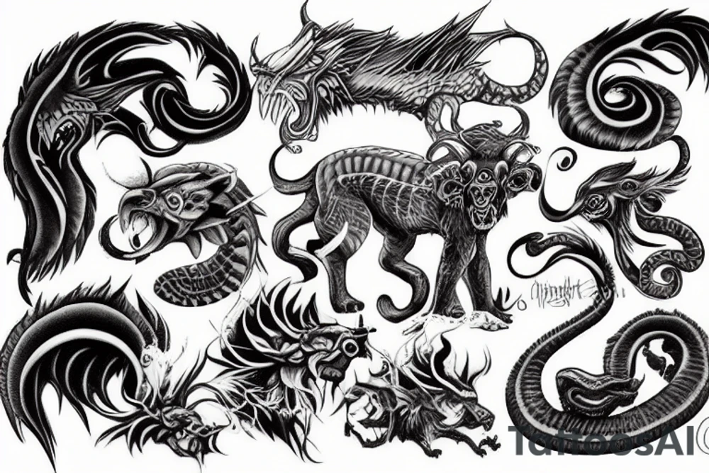 chimera tattoo idea