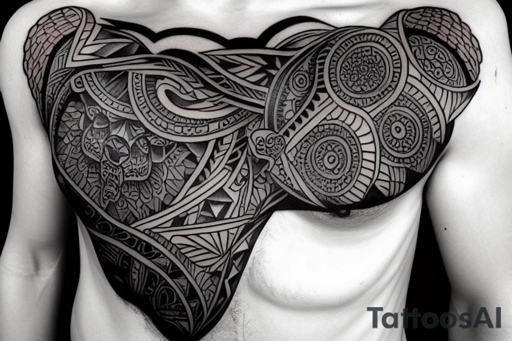 Bear shoulder chest tattoo idea
