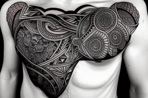 Bear shoulder chest tattoo idea