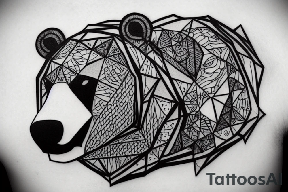 Bear shoulder chest tattoo idea