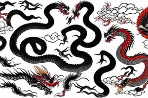 long japanese dragon fullcolor tattoo idea