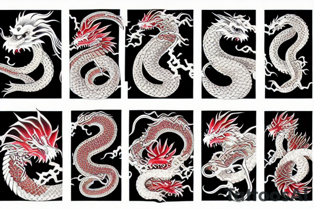 long japanese dragon fullcolor tattoo idea