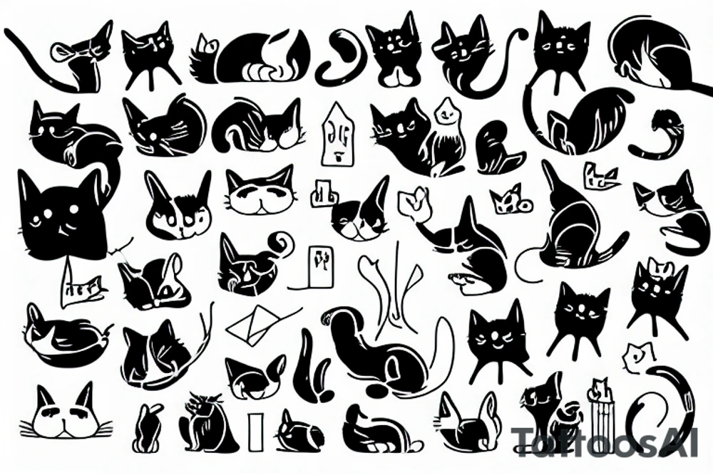 Cat that licks it's hand tattoo idea