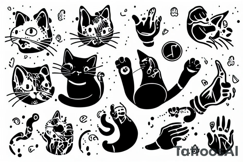 Cat that licks it's hand tattoo idea