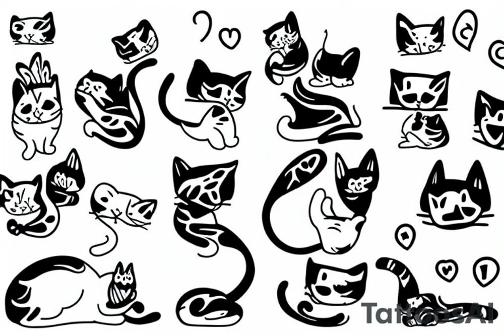Cat that licks tattoo idea