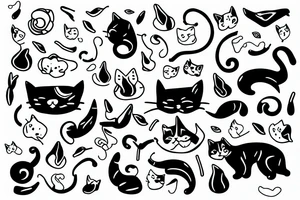 Cat that licks tattoo idea