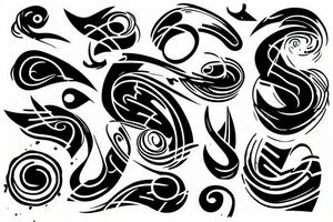 abstract ligature tattoo idea