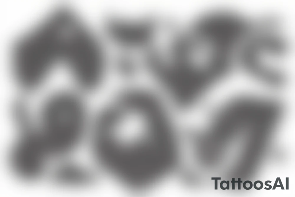 abstract ligature tattoo idea