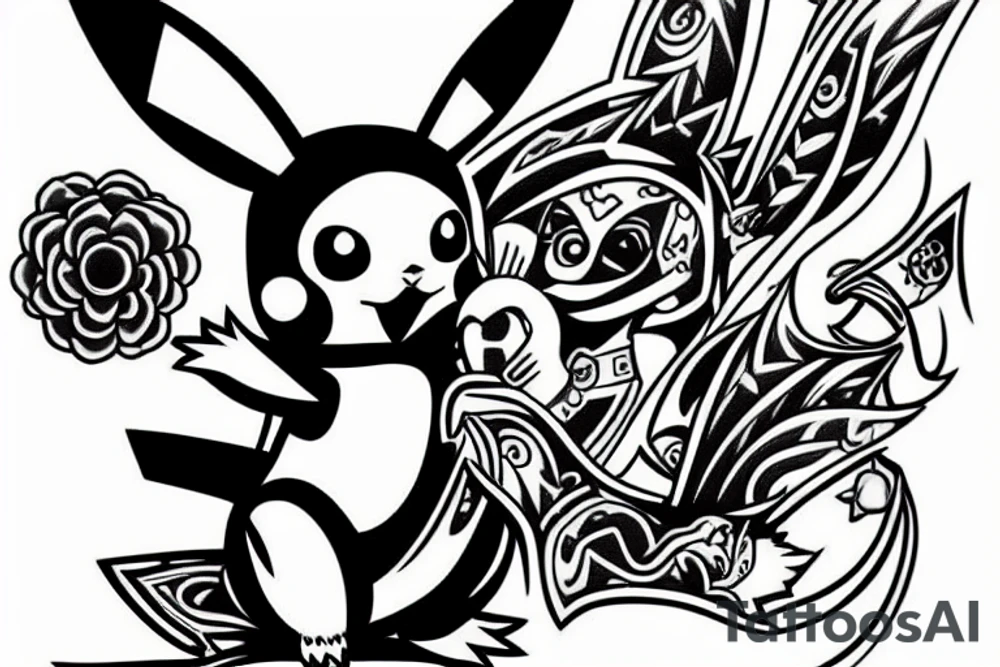 Pikachu chicano tattoo idea