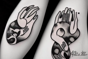A cat licking blood from a paw tattoo idea