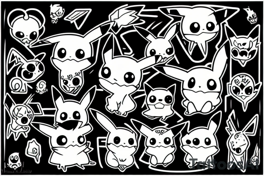Pikachu muertos tattoo idea