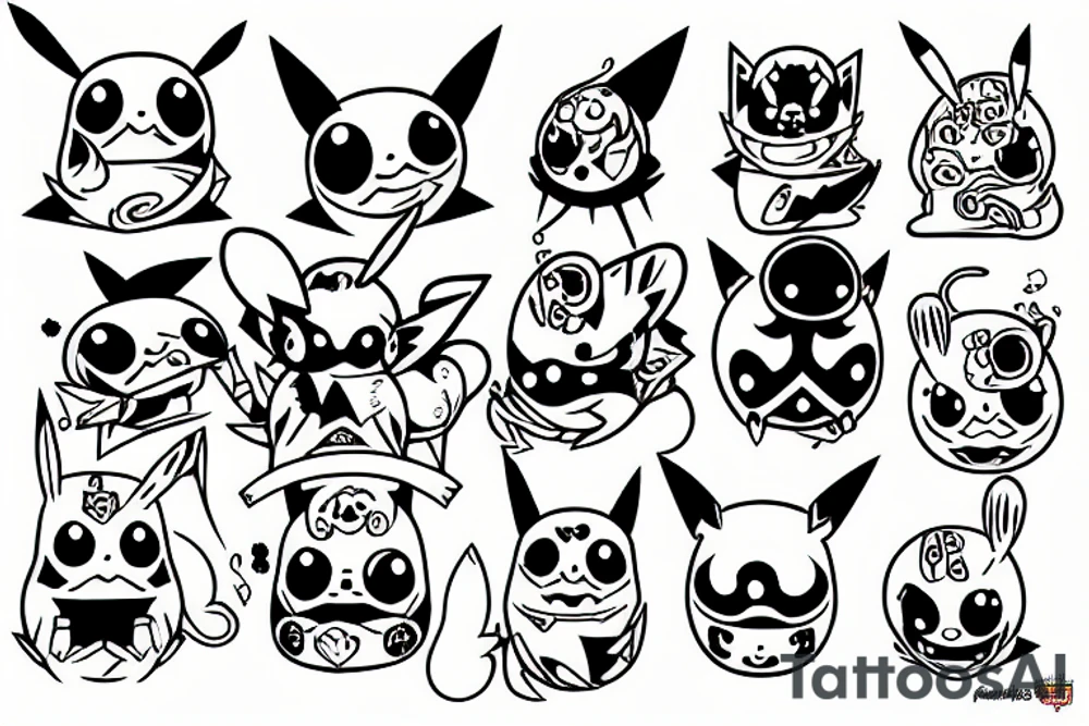 Pikachu muertos tattoo idea
