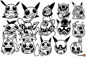 Pikachu muertos tattoo idea