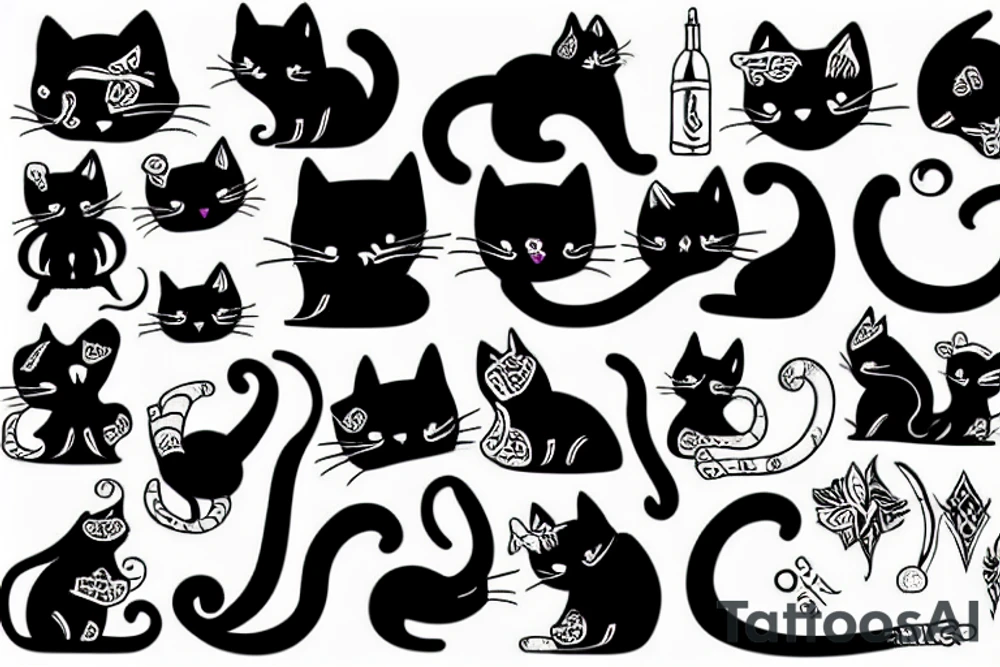 A cat and blood tattoo idea
